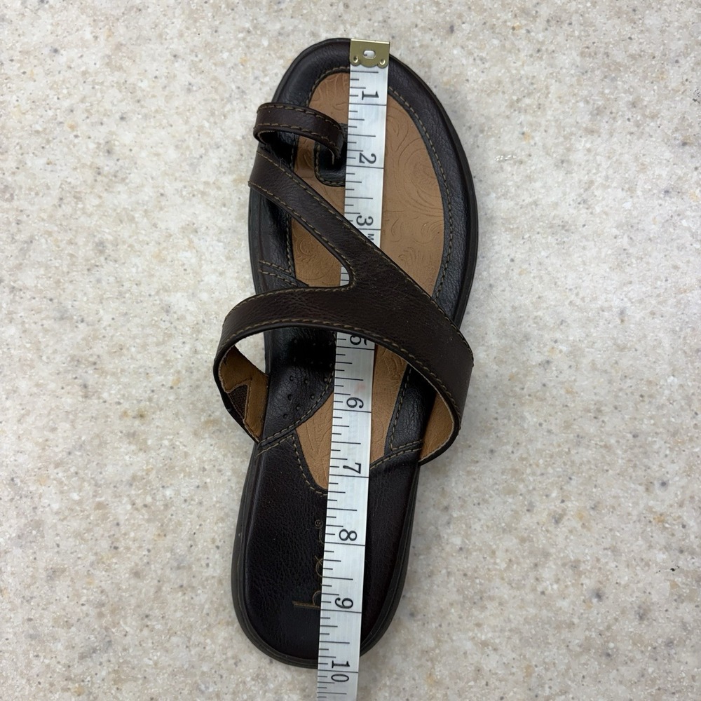 B.O.C. Women Sz 7M Leather Sandals Toe Loop Brown Alisha Born Flat - Picture 8 of 8
